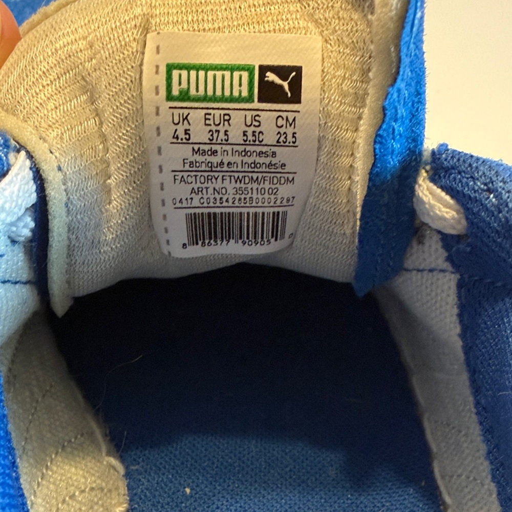 Puma Classic Blue and White Suede Sneakers - Picture 4 of 8